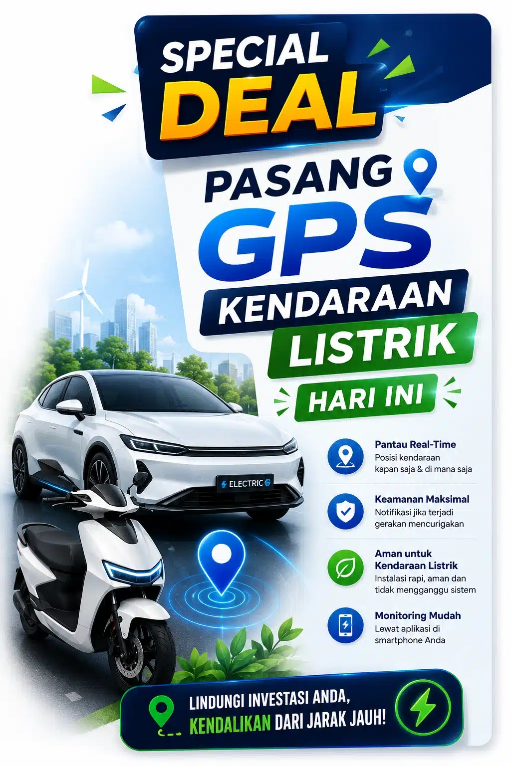 pasang gps kendaraan listrik